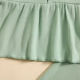 thumbnail image 5 of HAOTAGS Baby Girls Fly Sleeve Top with Bell-bottomed Pants, Solid Color 2 Piece Outfit Set for Kids Green 4 T, 5 of 9