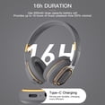 thumbnail image 6 of Bluetooth headphones with up to 40 hours battery, microphone for call, foldable and comfortable, Android and iOs compatible - Dark Gray, 6 of 9