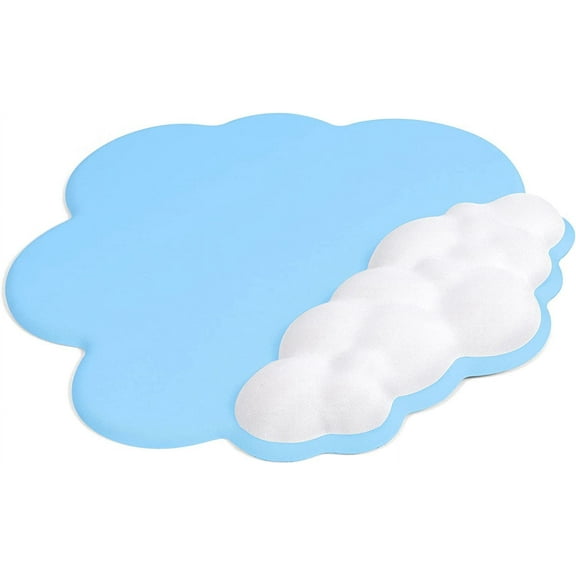 Gaming Mouse Pad Wrist Rest,Ergonomic with Gel Memory Foam,Non-Slip for Home Office/Laptop, Pain Relief-Blue White