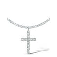 thumbnail image 3 of Jessica Simpson Women's Pave Cubic Zirconia Cross Necklace, 15" + 3", 3 of 4