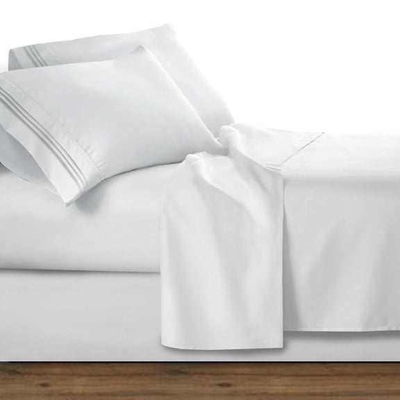Elegant Comfort 4-Piece 1500 Thread Count White Microfiber Bed Sheet Set, King – Deep Pocket