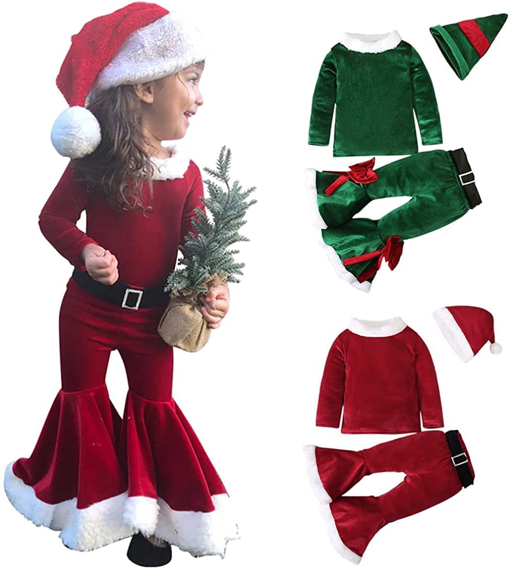 Toddler Santa Little Helper Christmas Xmas Fancy Dress Up Costume Suit Outfit 