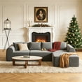 thumbnail image 2 of Easoger 86.6" Compressed Sofa, Modular Sofa Three-Seater, Velvet Covered, Fully Foam-Filled, Comfortable and Soft, Freely Combine and Match, Suitable for Living Room - (Gray), 2 of 6