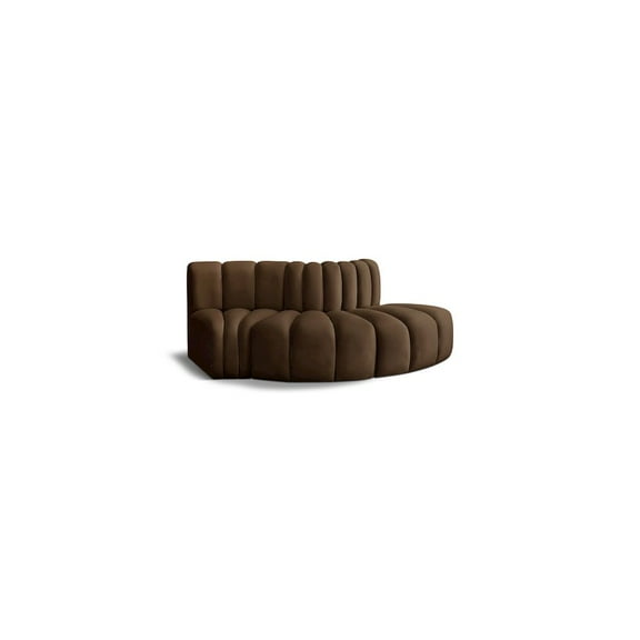 Meridian Furniture Arc Brown Velvet Modular Sectional