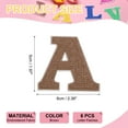thumbnail image 2 of Uxcell Letters Patches, 6 Pcs Initial Letter A Iron on Patch Embroidered Fabric 2.76 Inch Alphabet Stickers for Clothes Hats Makeup Bags DIY, Brown, 2 of 7