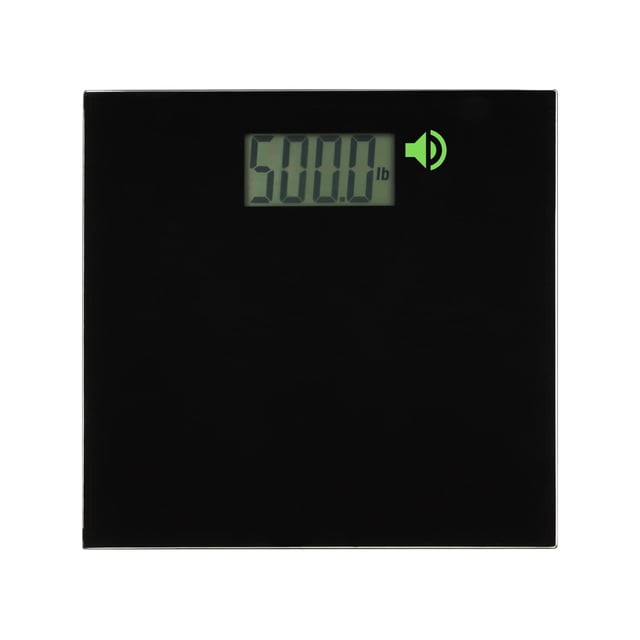 Báscula de baño digital extra ancha de 226 kg (500 lb) - Báscula parlante con pantalla LCD grande - Plataforma ancha para mediciones corporales precisas