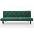 thumbnail image 4 of Futon Sofa Bed,Convertible Sleeper Couch with Sturdy Wood Frame,Multifunctional Folding Sofa with Fabric Upholstered Seat,Convertible Sofa Bed Sofa Convert into Sofa Bed for Living Room Bedroom,Green, 4 of 7
