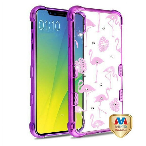 Apple iPhone XR (6.1 Inch) Phone Case Slim Thin Tuff TPU Hybrid Silicone Rubber Soft Protective Phone Case Cover Flamingo Purple Transparent Phone Case for Apple iPhone Xr (6.1")