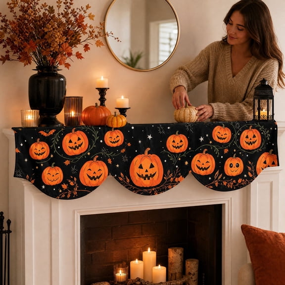 Halloween Hanging Decor 79 Inch Halloween Pumpkin Decor Halloween Home Decor Indoor Cute Halloween Decor for Party Window Fireplace Mantel, 1 Pack