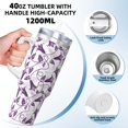 thumbnail image 3 of Sikiie Violets Flowers Insulated Stainless Water Bottle Lid Travel Mug Cup Insulated Tumblers Cup 40oz Ice Bully With Handle, 3 of 8
