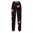 thumbnail image 5 of dazeni Girls Valentine's Day Sweatpants Teen Joggers Sweats Yoga Pants with Pockets Soft Cute Print Petite Wide Leg Baggy Sweatpants Black2, 5 of 5