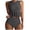 Gray, variant on Womens OnePiece Bikini Set Skirt Style Solid Color Beach Swimsuit Fashion Slim Summer Swimwear