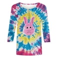 thumbnail image 5 of Liquidation d'Été Staron Hauts de Femmes de Pâques Blouses à Col Rond T-Shirts Basiques à Manches 3/4 Chemises Habillées Graphiques T-Shirts d'Été Habillés Hauts, 5 of 5