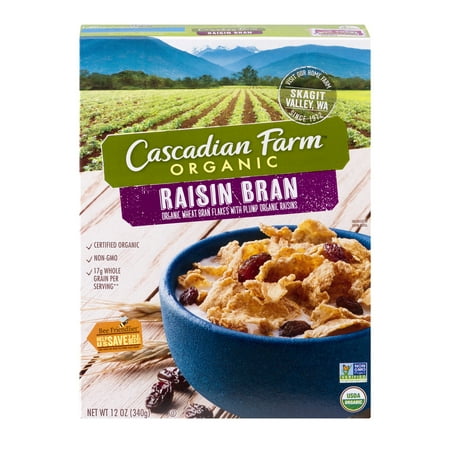 (2 Pack) Cascadian Farm® Organic Raisin Bran Cereal 12 oz Box, 12.0