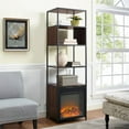 thumbnail image 1 of 70" Metal and Wood Tower Fireplace - Dark Walnut, 1 of 5