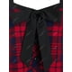thumbnail image 3 of Tamaño más bowknot camisas a cuadros de manga larga T abotonado Rosegal Mangas largas de talla grande, 3 of 5