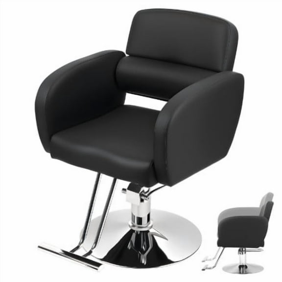 DJZ Hair Salon Chair Stylist Chair Swivel Stool Salon Barber Chair,Height Adjustable 360-Degree Rotation Strong Load Bearing Rolling Swivel Hair Salon Chair with Hydraulic Pump (Black)