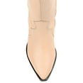thumbnail image 4 of Journee Signature Womens Genuine Leather Pryse Almond Toe Pull On Knee High Boots, 4 of 8