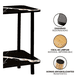 thumbnail image 3 of Mesa Centro Minimalista Madera Lateral Doble Repisa 40cm Belug, Negro Mármol, 3 of 5