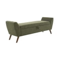 thumbnail image 6 of GZXS 60 Inch Wide Upholstered Teddy Bench, Modern Accent Storage Ottoman with Flip Top and Solid Wood Legs for Bedroom, Entryway, Living Room, Kitchen Seating, Olive Green, 6 of 9