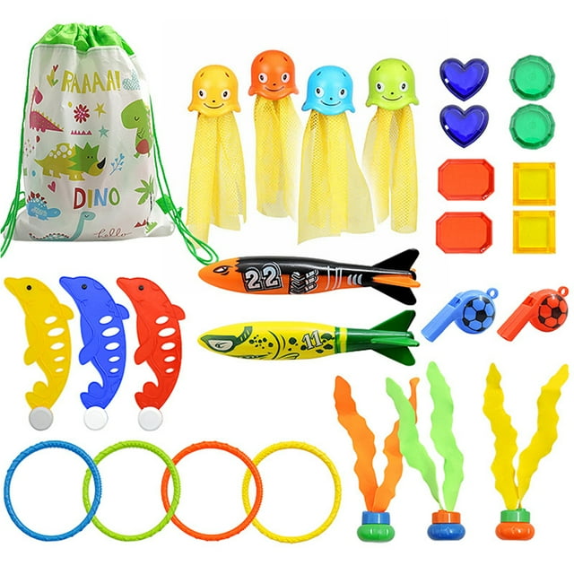 Vogacara Juego de juguetes de buceo para una diversión segura bajo el agua - Variedad para juegos familiares Piscina Edutainment No tóxico Type3 NO3