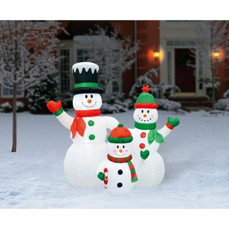 Jeco 6 Feet Inflatable Snowman Family In Multi-Color