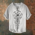 thumbnail image 3 of Viking Style Graphic Tees for Men 2026 Summer Casual Cotton Linen Short Sleeve V Neck T Shirts, 3 of 4