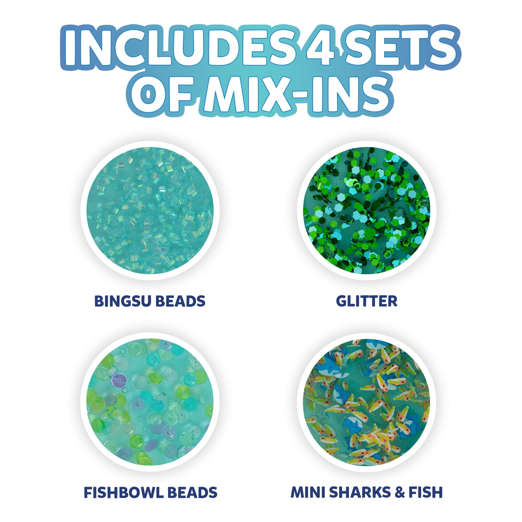 Elmer’s Gue Pre-Made Slime, Blue Clear Slime, Includes 4 Sets of Unique Mix-Ins, 1.5-lb Bucket