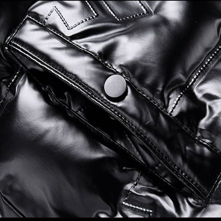 Mens shiny hotsell black jacket