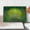 thumbnail image 2 of Forest Cutting Board, Pathway with Trees and Ferns, Decorative Tempered Glass Cutting and Serving Board, Small Size, Fern Green Yellow, by Ambesonne, 2 of 5