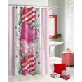 thumbnail image 6 of Valentines Day Pink Shower Curtains for Bathroom Heart Fabric Shower Curtain with Hooks, Eucalyptus Leaves Shower Curtain Set, Romantic Bathroom Curtains Decoration, Waterproof Polyester, 72"x84" Long, 6 of 6