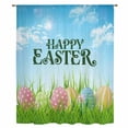 thumbnail image 2 of Blue Green Easter Sheer Curtains 63 Inches Long, Spring Colorful Eggs Grass Sky Nature Light Filering Curtains, Breathable Simi Curtain Privacy Drapes for Living Room Bedroom Window Treatment, 2 of 9