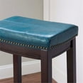 thumbnail image 6 of Riverbay Furniture 32" Faux Leather Bar Stool in Blue and Dark Brown, 6 of 10