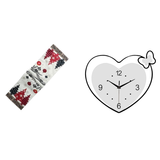 Camino De Mesa Con Forma De Corazón Navideño, Bufanda, Mantel Reutilizable De Temporada E Invierno, Para árbol, Mesa De Centro, Reloj De Pared Con Forma De Granja, Decoración Acrílica,