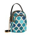 thumbnail image 7 of FORMRS Crossbody Bag for Women Quilted Travel Shoulder Cell Phone Purse with Chain Strap Handbag, Blue Geometric Pattern, 7 of 7