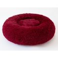 thumbnail image 1 of Cama redonda para mascotas, arena para gatos, cama para perros, cama redonda de felpa para gatos, color rojo vino, 1 of 4
