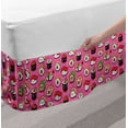thumbnail image 2 of Wasabi Bed Skirt, Continuous Happy Kawaii Style of Japanese Sushi with Smiling Faces, Elastic Bedskirt Dust Ruffle Wrap Around for Bedding Decor, 4 Sizes, Pink and Multicolor, by Ambesonne, 2 of 2