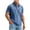 Blue, variant on Men's Casual Golf Collared T-Shirts Faux Denim Vintage Washed Short Sleeve 3 Button Shirts, Regular Fit Summer Fashion Rugged Style Daily Tops for Everyday Wear