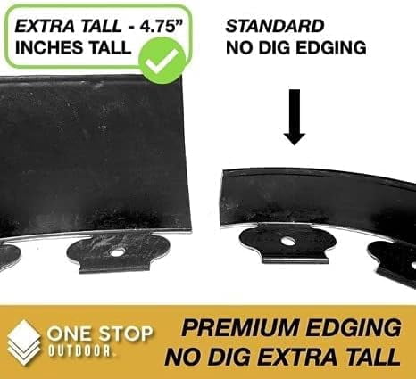 Instant Edging - (Extra Tall 4.75" High) - Brown 20ft Premium No Dig Yard Edging Kit, for Landscaping, and Flower Gardens - Includes 18 Edging Stakes (Brown)