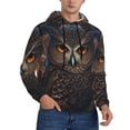 thumbnail image 2 of Naloa Classical Style Brown Owl Men's Casual Hooded Collar Drawstring Hoodies Pullover Sweatshirts Casual Long Sleeve Shirts-4X-Large, 2 of 7