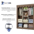 thumbnail image 3 of Closet Ropero Rack Armable Guardaropa Recamara Organización Color Marrón Practiksa Ropero Armable, 3 of 6