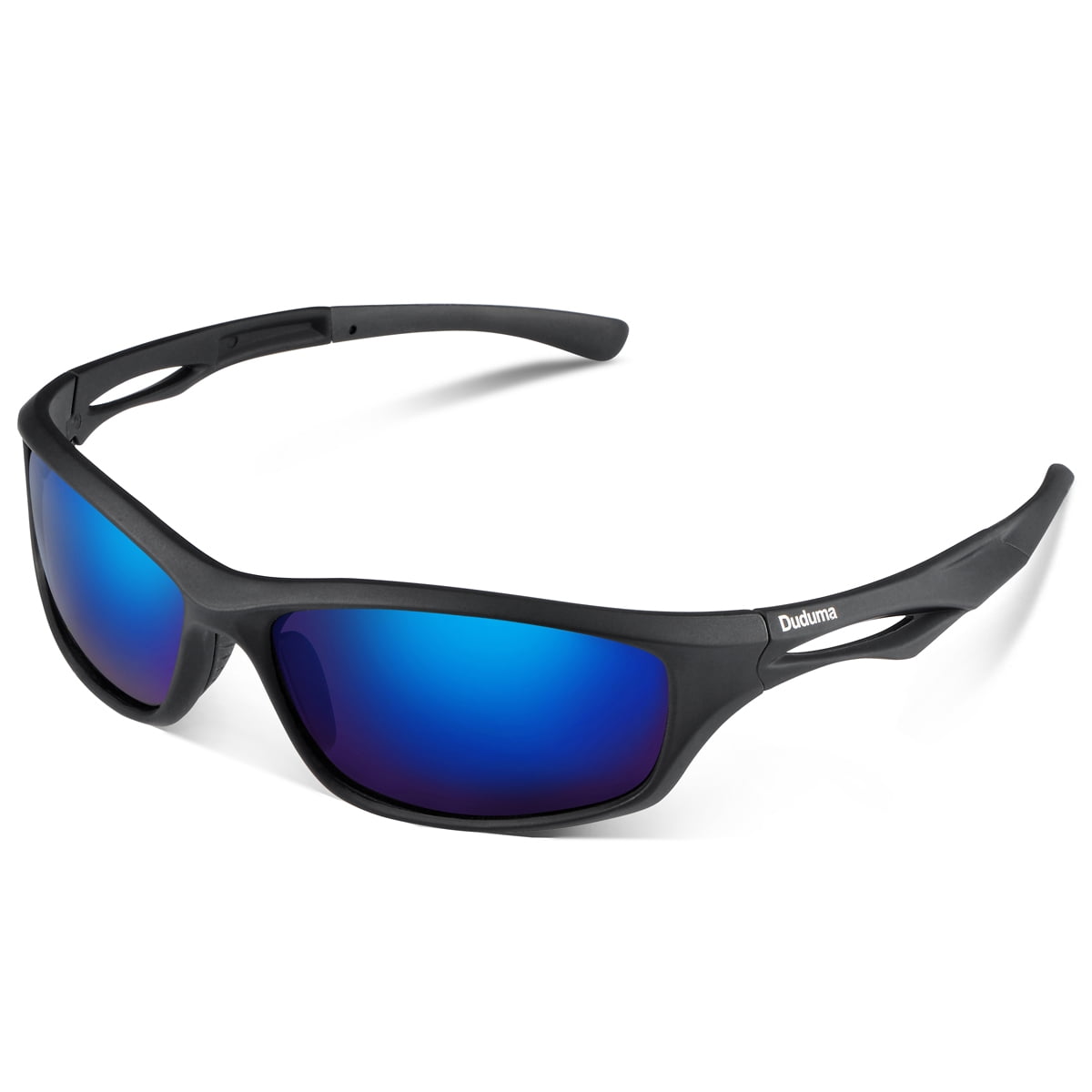Outdoors Sports Fishing Exercise Black W/ Blue Lens Duduma Polarized Sunglasses 