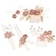 thumbnail image 1 of Juego de peines de moda hechos a mano de boda de 4 piezas, tocado de novia de flores, accesorios para el cabello, peine de novia con diamantes de imitación, horquilla nupcial, horquilla de boda, 1 of 8