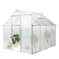 thumbnail image 5 of Enyopro Walk-in Greenhouse Kit, 8x6 Polycarbonate Greenhouse for Outdoors with Sliding Door and Adjustable Roof, Aluminum Frame Green House, Ideal for Plants, Vegetables & Herbs, 5 of 10