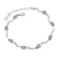 thumbnail image 5 of Huanledash Women 925 Sterling Silver Crystal Bamboo Chain Bracelet Fashion Jewelry, 5 of 6