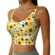 thumbnail image 2 of Fotbe Navy Blue Leaf Sunflower Sujetador Deportivo Largo sin Aros para Mujer con Almohadillas y Soporte Medio, Transpirable y Absorbente, Camiseta Tipo Chaleco o Tank Top-XX-Large, 2 of 8