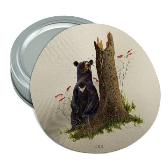 Bear Sitting by Tree Round Rubber Non-Slip Jar Gripper Lid Opener