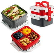 Komax Bento Lunch Box Containers With Strap, Meal Prep Bento Box for Kids Adults