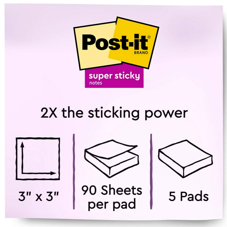 Post-it Recycled Super Sticky Notes, 3 in x 3 in, Oasis Collection