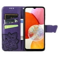 thumbnail image 4 of Wallet Case for Samsung Galaxy A16 5G,Women Flip Folio PU Leather Protective Case Wrist Strap Card Slots Holder Purse Emboss Butterfly Flower Stand Flip Case for Samsung Galaxy A16 5G,Purple, 4 of 6